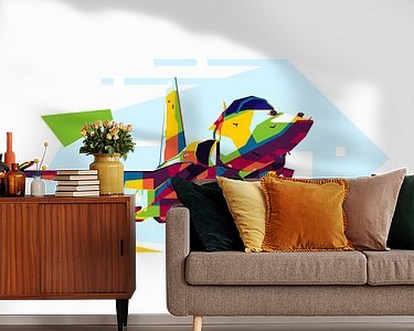 Voorbeeld van het werk in een kamer
