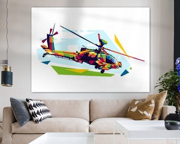 AH-64D Apache Longbow in WPAP Illustratie van Lintang Wicaksono