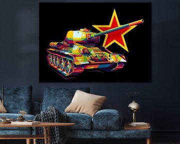 T-34-85 dans l'illustration WPAP sur Lintang Wicaksono