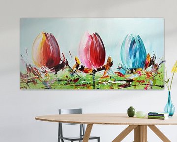 Tulipes vertes sur Gena Theheartofart