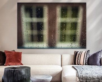 Gorinchem. Uitzicht vanuit het raam in de regen van Piotr Aleksander Nowak
