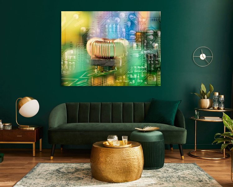 Voorbeeld van het werk in een kamer