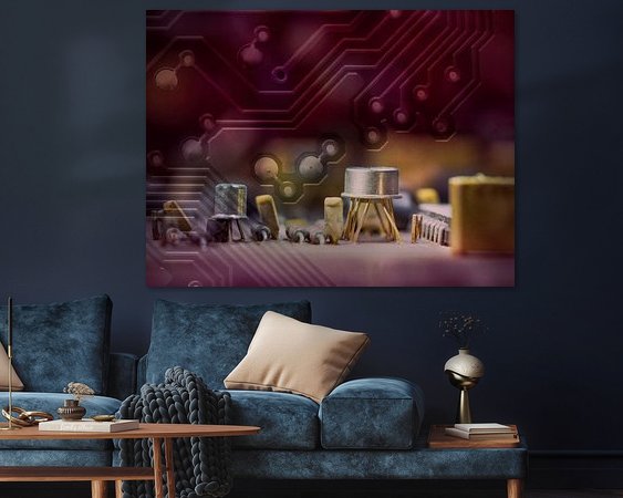 Voorbeeld van het werk in een kamer