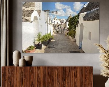 Rue des trulli féeriques à Arbelobello.