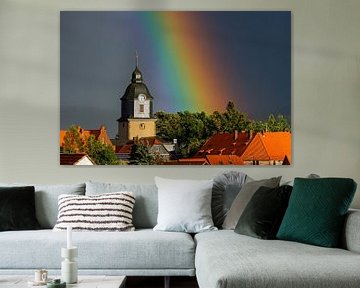 Rainbow over Herleshausen by Roland Brack