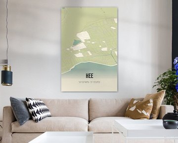 Vintage landkaart van Hee (Fryslan) van Rezona