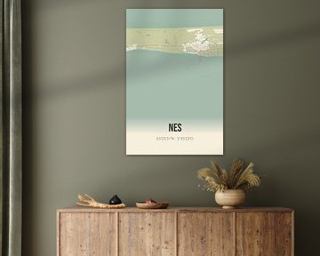 Vintage map of Nes (Fryslan) by Rezona