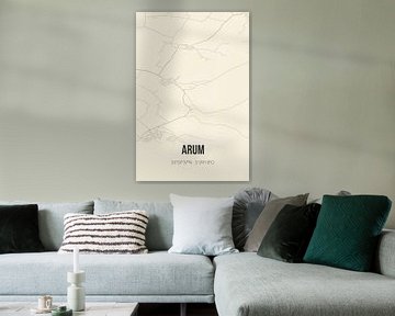 Vintage map of Arum (Fryslan) by Rezona