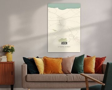 Vintage map of Asch (Gelderland) by Rezona