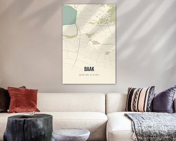 Vintage landkaart van Baak (Gelderland) van MijnStadsPoster