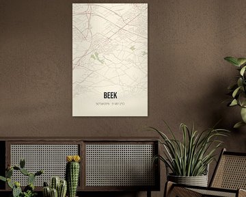 Vintage map of Beek (Limburg) by Rezona