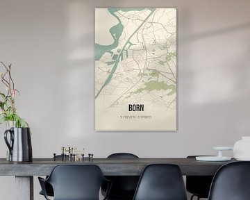 Vintage landkaart van Born (Limburg) van MijnStadsPoster