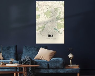 Vintage landkaart van Esch (Noord-Brabant) van Rezona