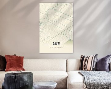 Vintage map of Gauw (Fryslan) by Rezona