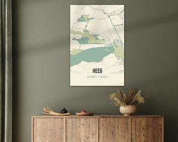Vintage landkaart van Heeg (Fryslan) van Rezona