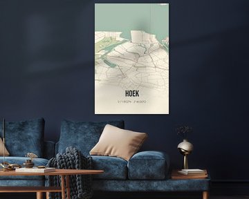 Vintage landkaart van Hoek (Zeeland) van Rezona