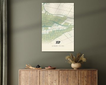 Vintage landkaart van Jisp (Noord-Holland) van MijnStadsPoster