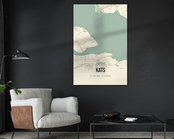 Vintage landkaart van Kats (Zeeland) van Rezona
