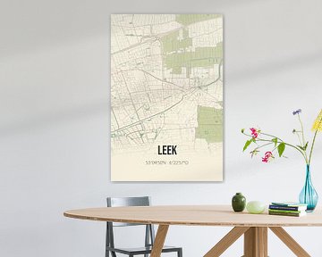 Vintage map of Leek (Groningen) by Rezona