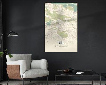 Vintage map of Mill (North Brabant) by Rezona