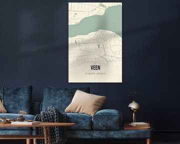 Vintage landkaart van Veen (Noord-Brabant) van Rezona