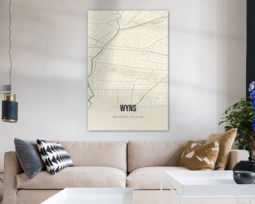 Vintage map of Wyns (Fryslan) by Rezona