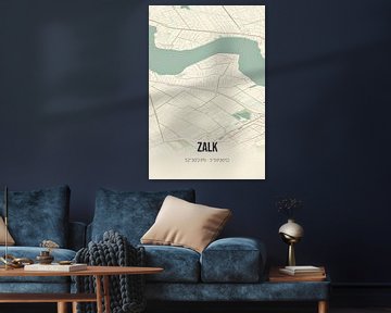 Vintage landkaart van Zalk (Overijssel) van Rezona