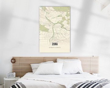 Vintage map of Zuna (Overijssel) by Rezona