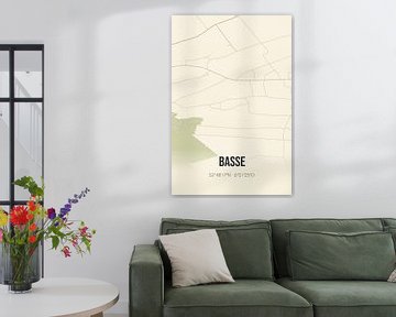 Vintage landkaart van Basse (Overijssel) van MijnStadsPoster