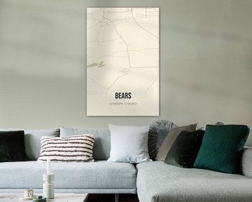 Vintage landkaart van Bears (Fryslan) van Rezona