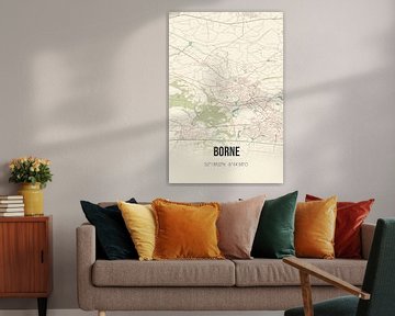 Vintage landkaart van Borne (Overijssel) van Rezona