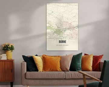 Vintage map of Borne (Overijssel) by Rezona