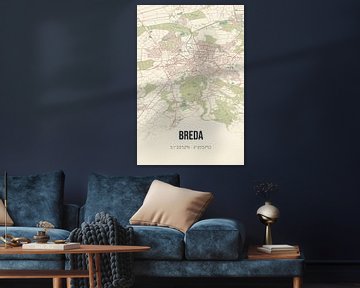 Vieille carte de Breda (Brabant du Nord) sur Rezona