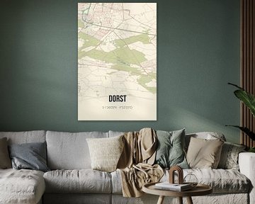 Vintage map of Dorst (North Brabant) by Rezona