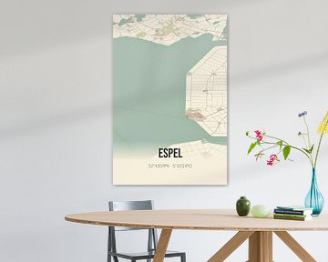 Vintage landkaart van Espel (Flevoland) van MijnStadsPoster