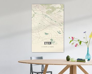 Vintage landkaart van Etten (Gelderland) van MijnStadsPoster