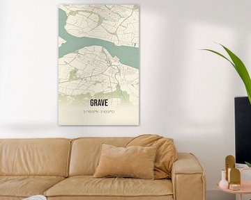 Vintage map of Grave (North Brabant) by Rezona