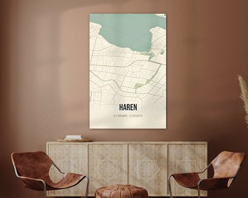 Vintage landkaart van Haren (Noord-Brabant) van MijnStadsPoster