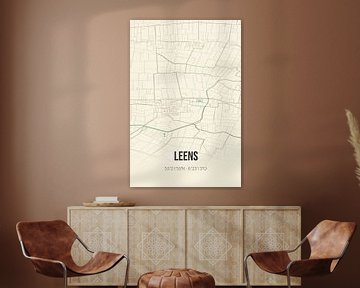 Vintage landkaart van Leens (Groningen) van Rezona