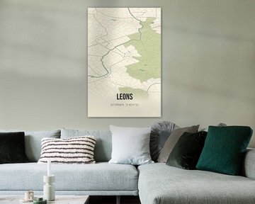 Vintage map of Leons (Fryslan). by Rezona