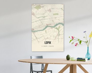 Vintage landkaart van Lopik (Utrecht) van MijnStadsPoster