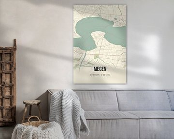 Vintage map of Megen (North Brabant) by Rezona