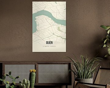 Vintage landkaart van Oijen (Noord-Brabant) van MijnStadsPoster