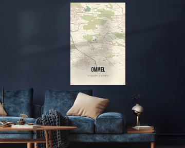 Vintage landkaart van Ommel (Noord-Brabant) van Rezona