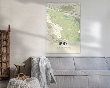 Vintage map of Onnen (Groningen) by Rezona