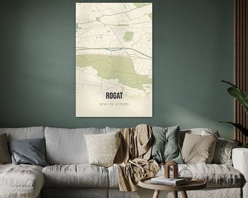 Carte vintage de Rogat (Drenthe) sur Rezona