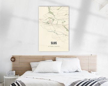 Vintage map of Sluis (Zeeland) by Rezona