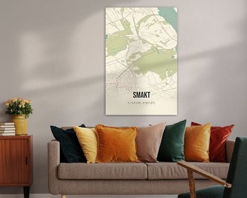 Vintage map of Smakt (Limburg) by Rezona