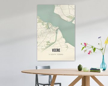 Vintage map of Veere (Zeeland) by Rezona
