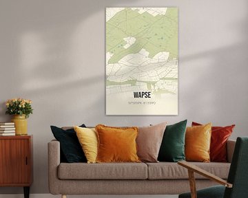 Carte vintage de Wapse (Drenthe) sur Rezona